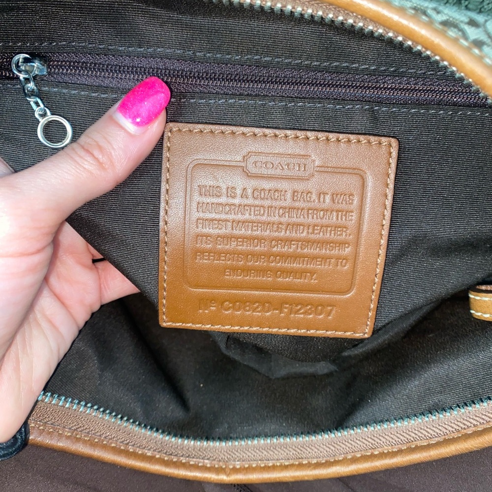 Coach Brown and Tan Monogram Shoulder Bag - Picture 7 of 8